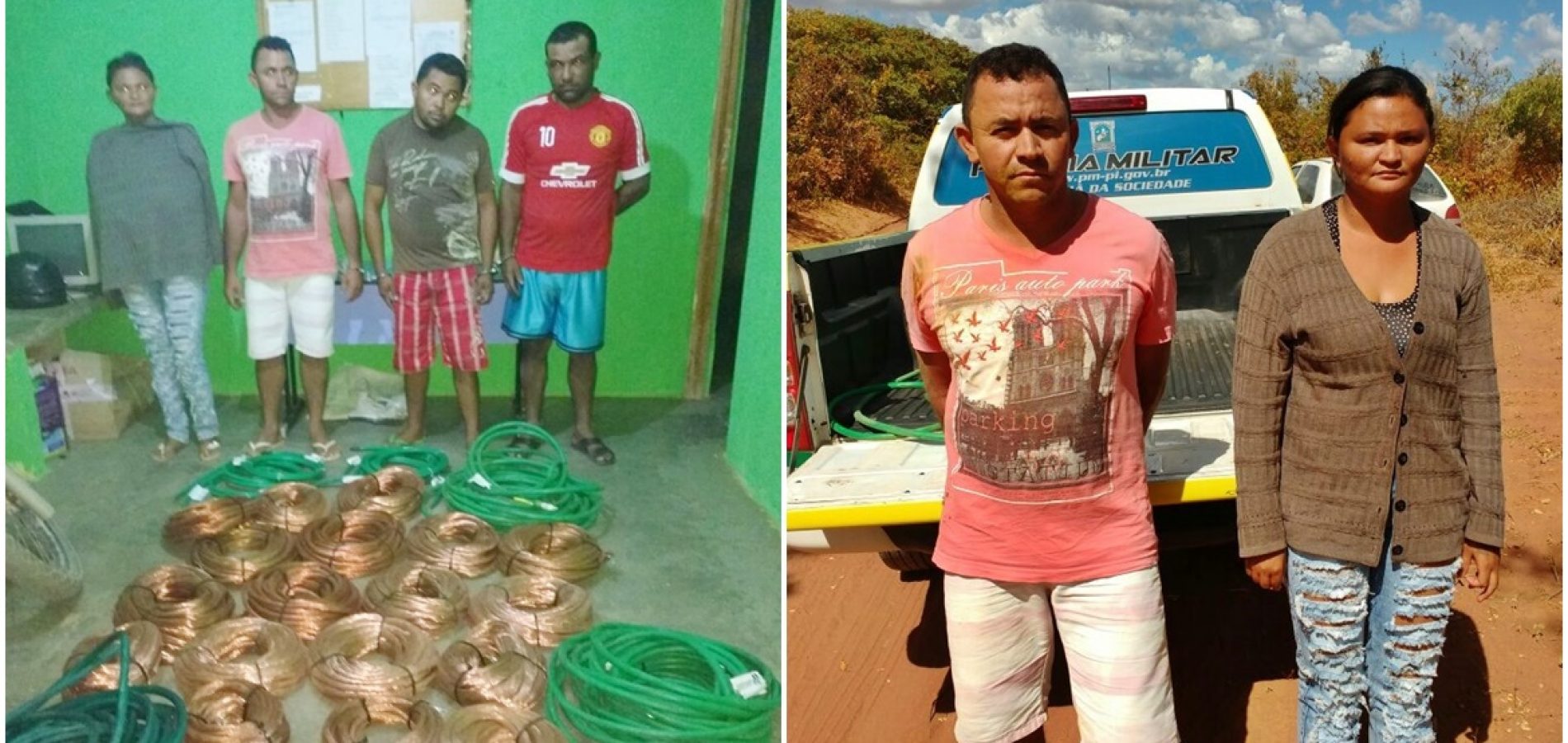 Polícia prende bando acusado de furto e comercialização e recupera 700 kg de fios de cobre de Parque Eólico em Caldeirão