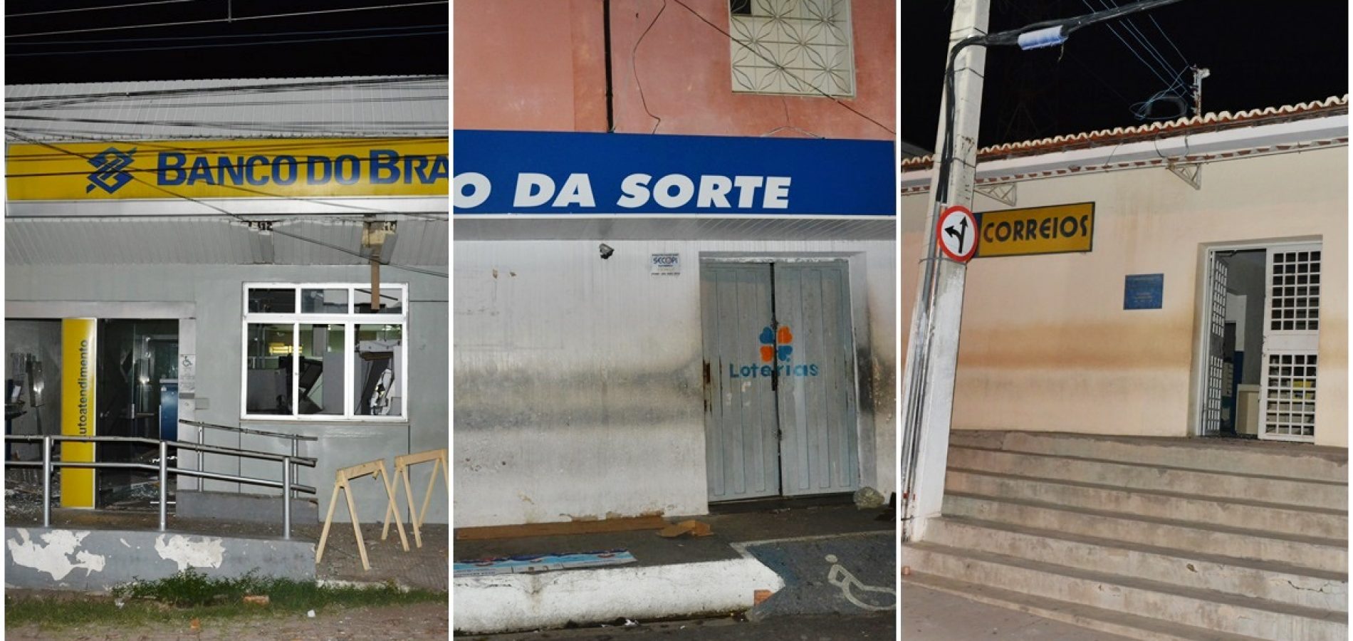 Bando faz arrastão em Jaicós e arromba Banco do Brasil, Lotérica e Correios