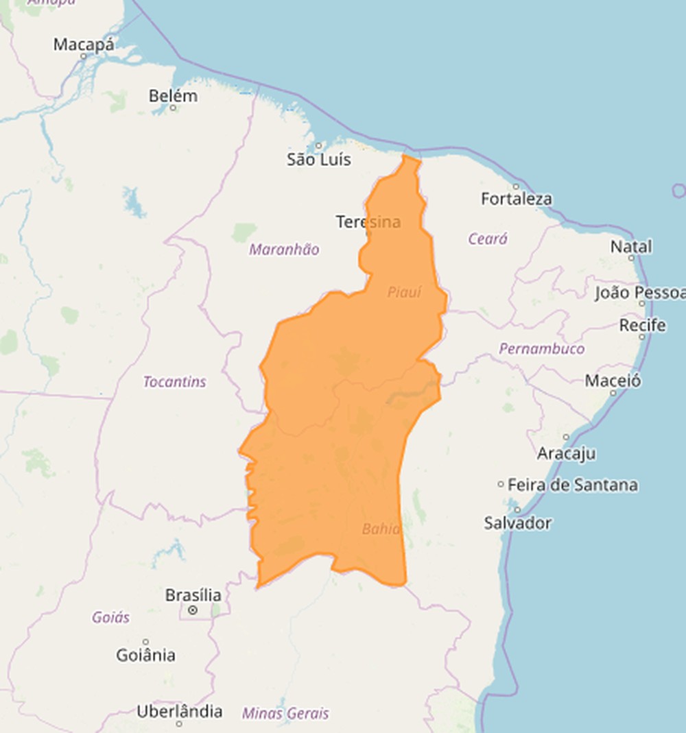O Instituto Nacional de Meteorologia emite alerta laranja de forte chuva no Piauí — Foto: Inmet