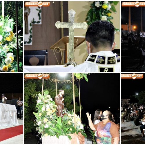 Missa marca inÃ­cio do festejo de SÃ£o Francisco de Assis no povoado Mandacaru em SÃ£o JuliÃ£o; fotos
